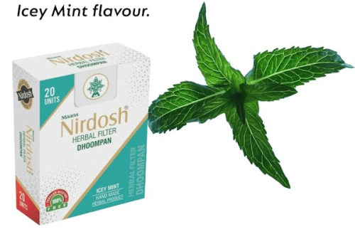 Ингалятор аюрведический с фильтром Ледяная Мята (Nirdosh Herbal Filter Icey Mint) 20 шт фото 2